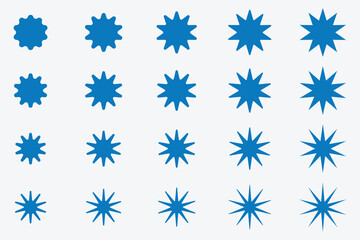 A set of star icon on a white background.