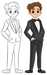 Character in Tuxedo Illustration
