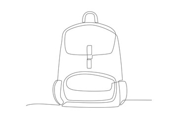 Backpacks concept one-line drawing