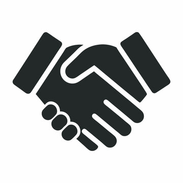 recommend clip art: handshake isolated icon black on white background