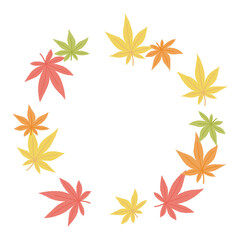 秋をイメージした紅葉のフレームイラスト素材