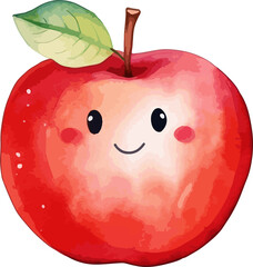 Cute apple clipart desing illustration
