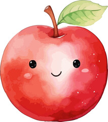 Cute apple clipart desing illustration