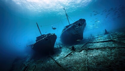Shipwrecks can be caused by storms, navigational errors, or collisions at sea, leaving the vessel stranded or broken.