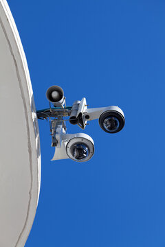 Two CCTV cameras and two speakers