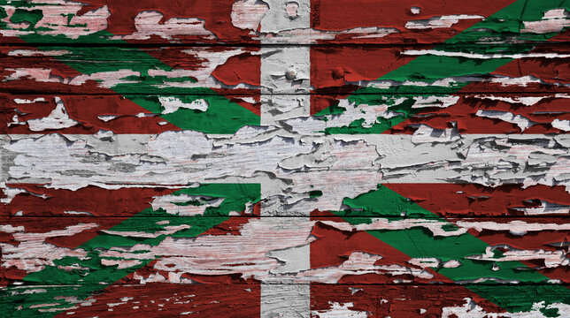 Flag of the Basque Country painted on a wooden board
