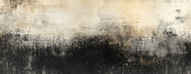 Professional grunge texture in black and white with warm beige highlights, featuring a distressed appearance and intricate gradient for a sophisticated design