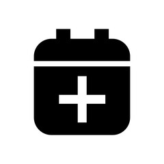 Calendar with plus mark vector icon