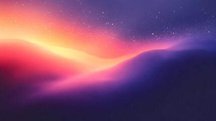 A serene landscape with vibrant colors and a starry sky.