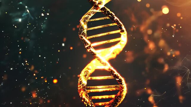 DNA Gene sequencing abstract design. Floating in space background, science, abstract, biology, biotechnology, molecular, health, genetic,  chemistry, medicine, chromosome, structure, helix