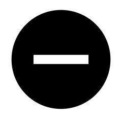 Minus symbol vector icon inside a black circle 