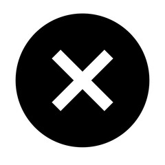 Fototapeta premium Close vector icon inside a black circle 