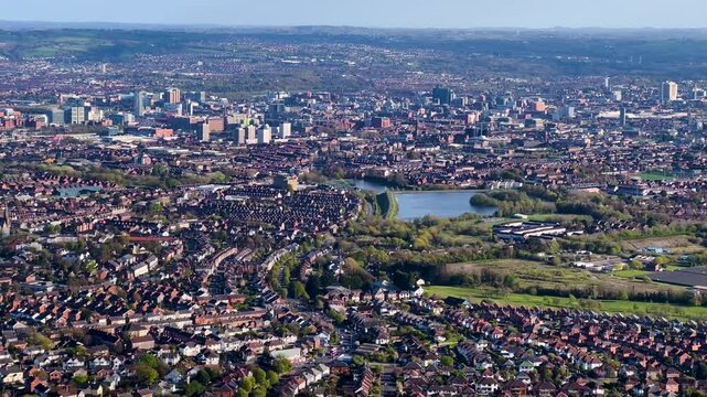 Stunning Aerial View of Belfast City from McArt's Fort on Cavehill on a Sunny Day
