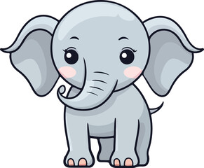 Fototapeta premium Cute elephant clipart desing illustration