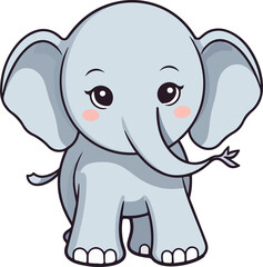Fototapeta premium Cute elephant clipart desing illustration