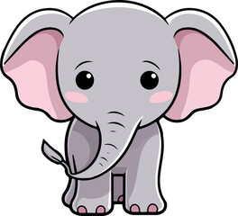 Naklejka premium Cute elephant clipart desing illustration