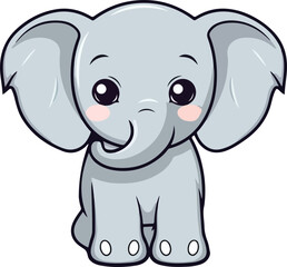 Cute elephant clipart desing illustration