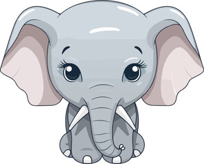 Cute elephant clipart desing illustration