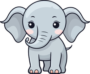 Cute elephant clipart desing illustration