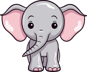 Cute elephant clipart desing illustration
