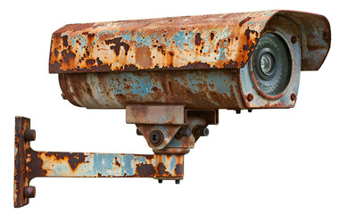 Rusty old security camera, cut out