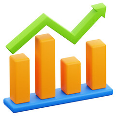 3D Business Analysis Graph Illustration