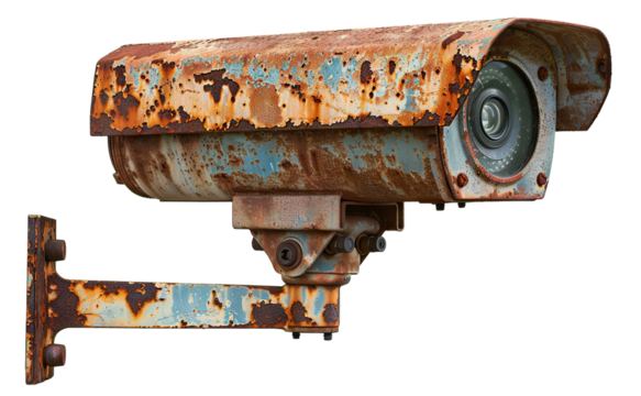 Rusty old security camera, cut out