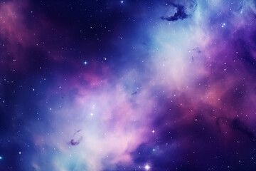 Obraz premium Cosmic Nebula Background, Deep Space with Swirling Purple and Blue Gas Clouds, Unworldly and Surreal Atmosphere