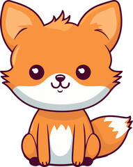 Obraz premium Cute Fox clipart desing illustration