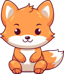 Cute Fox clipart desing illustration