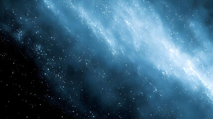 A stunning cosmic view of swirling blue galaxies and stars.