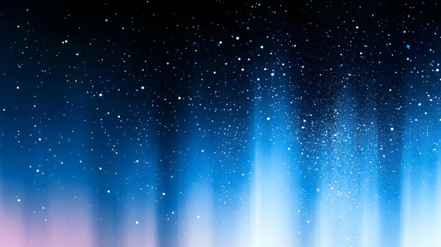 A starry night sky with a gradient of blue and pink hues.