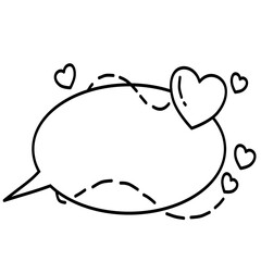 heart speech bubble text box doodle line decoration