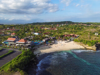 Aerial view of Dream beach in Nusa Lembongan, Bali, Indonesia