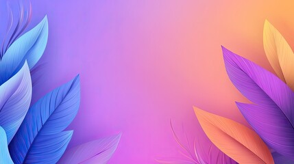 Abstract Leaves on Vibrant Pink Background