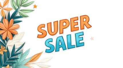 Obraz premium Vibrant Colorful Super Sale Advertisement