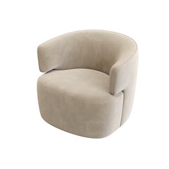 armchair isolated on white background, comfortable furniture for home interior, 3D illustration, cg render