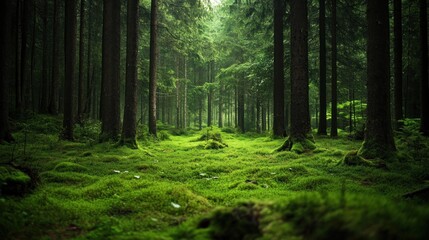 Obraz premium Enchanted Forest: A Tranquil Escape Into Nature