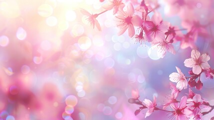 Blooming Cherry Blossoms with Soft Light and Bokeh