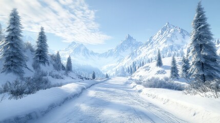 Snowy Mountain Road