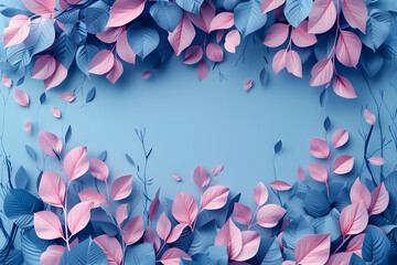 Captivating Abstract Artwork Inspired by the Beauty of Nature with Intricate Paper Leaves and Vines in Pastel Colors