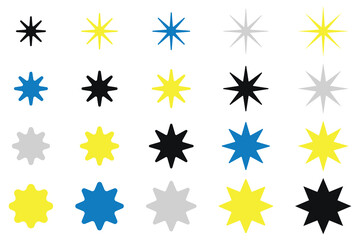 star icon and favorite icon set. Vector illustration isolated on white background.