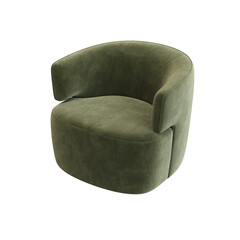 armchair isolate on a transparent background, comfortable furniture for home interior, 3D illustration, cg render
