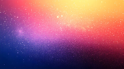 A vibrant gradient background with sparkling elements.