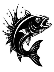 Fish design silhouette vector art illustration