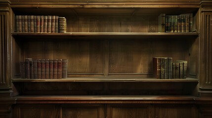 Fototapeta premium Old Books on a Wooden Bookshelf
