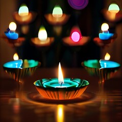 Happy Diwali .background with fire