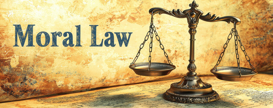 A vintage scale representing justice and moral law, evoking sense of balance and fairness.