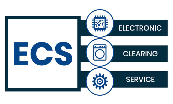 ECS - Electronic Clearing Service acronym, business concept background