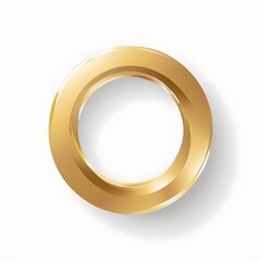 Glossy gold circle isolated on a transparent background